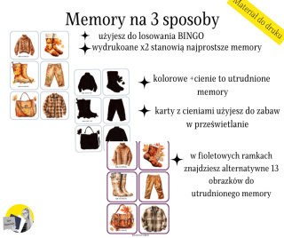 Bingo Memory obrania jesienne