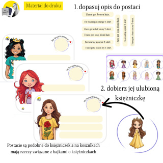 Dopasuj księżniczki have got i am wearing
