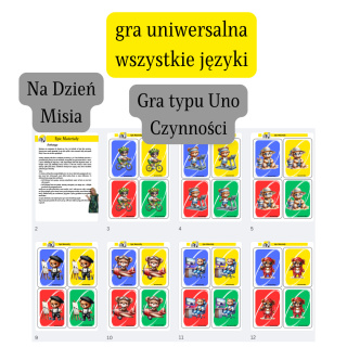 Uniwersalna gra typu UNO - czynności misia